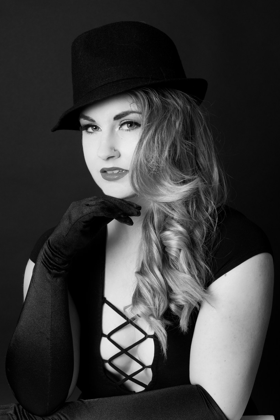 Noir, portrait, black and white, glamour, cork, ireland, Die Baroness, studio, photography