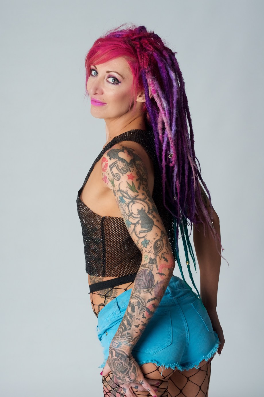 glamour, studio, dreads, tattoos, sexy