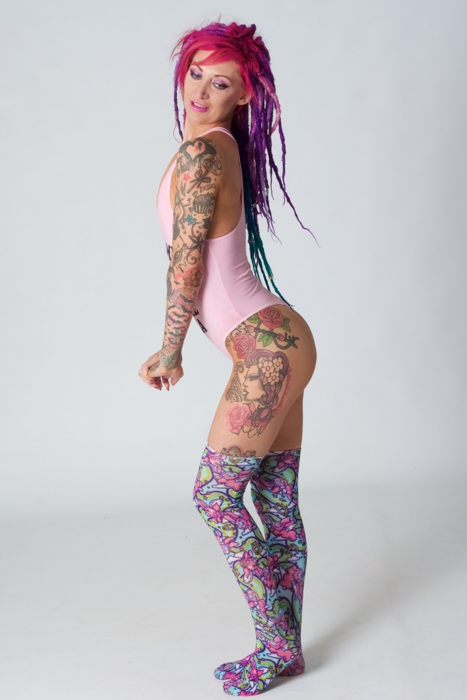 glamour, studio, dreads, tattoos, sexy