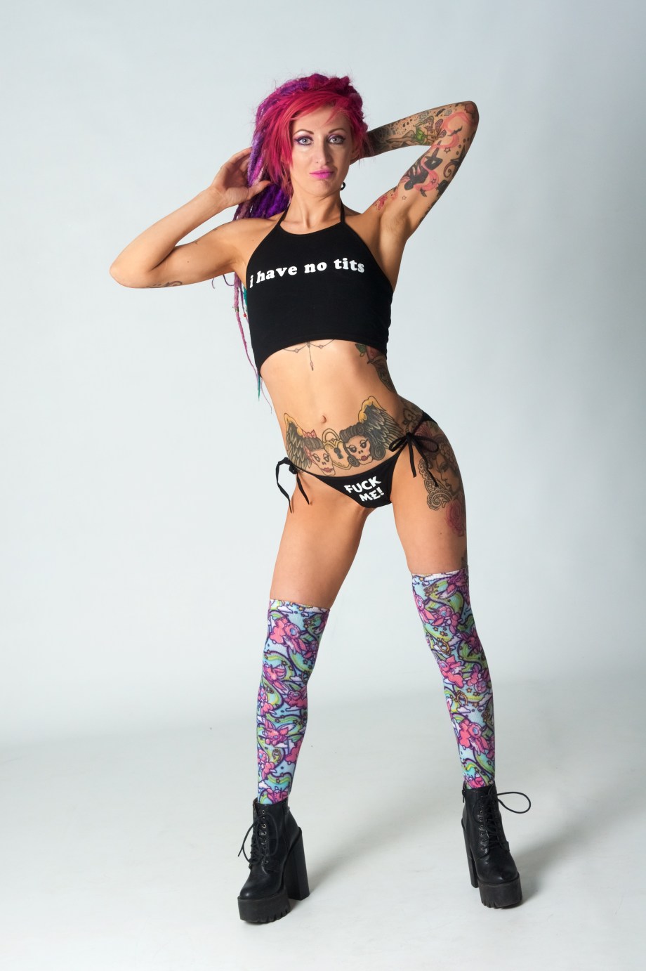 glamour, studio, dreads, tattoos, sexy