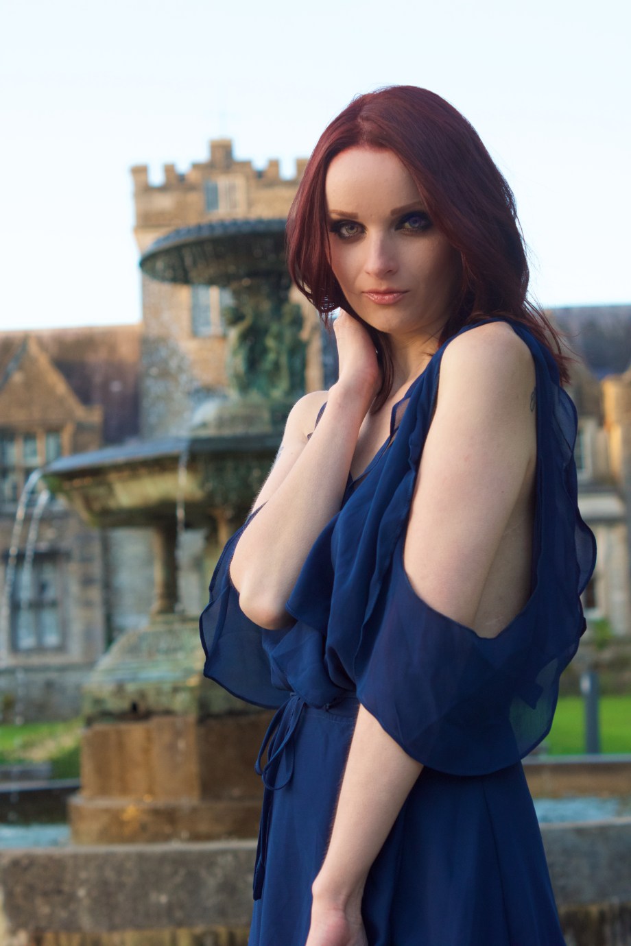 blue dress, Fashion, Boohoo, Mallow, Castle, Glamour, Photoshoot