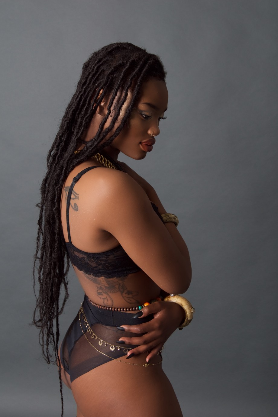 minnie marley, singer, soul, alternative, tattoos, glamour, studio, lingerie