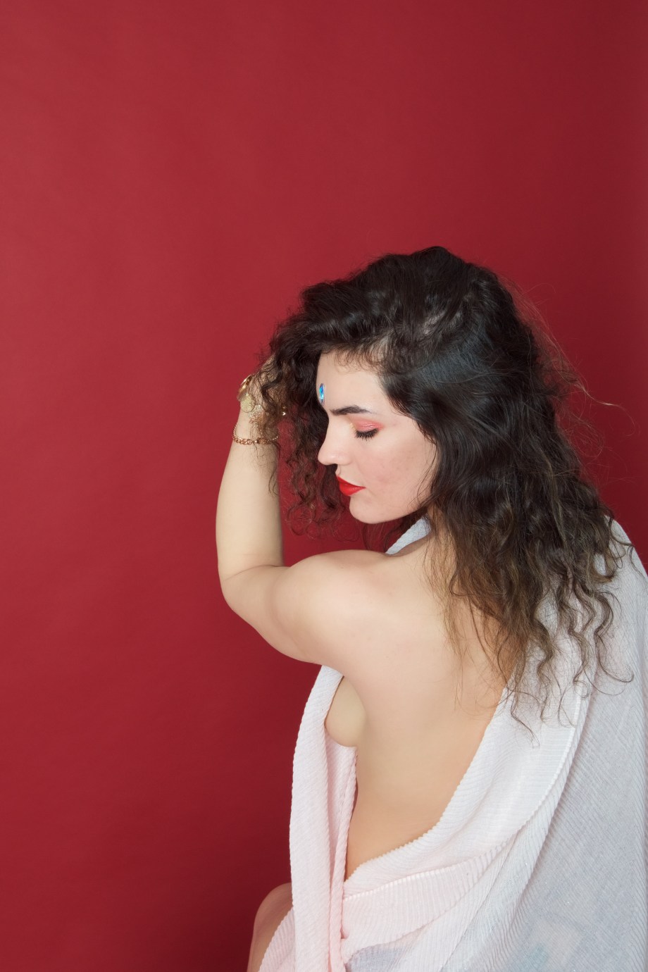 red, topless, implied, studio, femininity, hair, cork, models, ireland