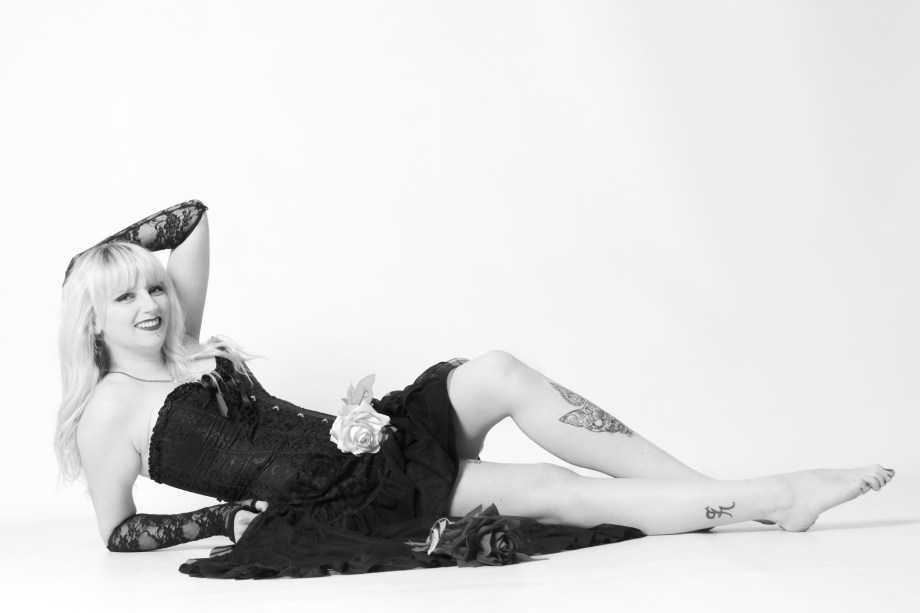 portrait, black and white, studio, glamour, ireland, cork, blonde, lingerie