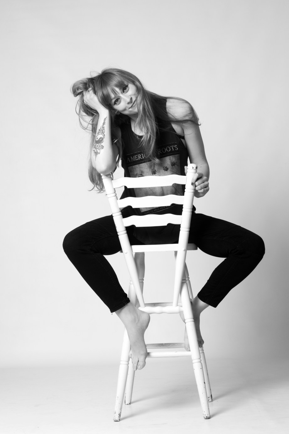cork, portrait, glamour, studio shoot, jeans, denims, black and white