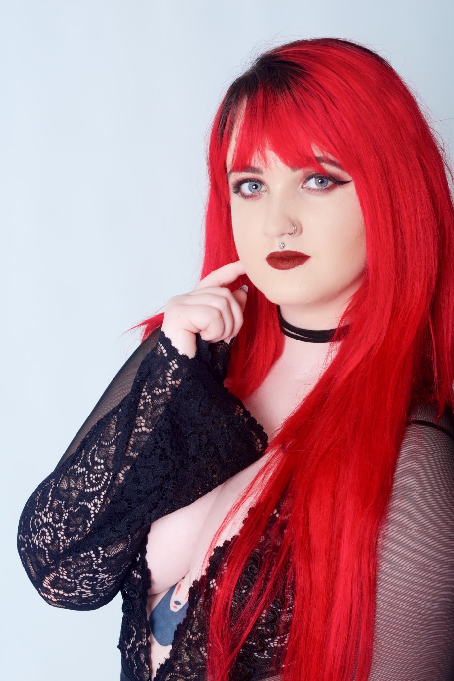 cork, glamour, photography, boudoir, velvet moon, red, hair, lingerie, studio