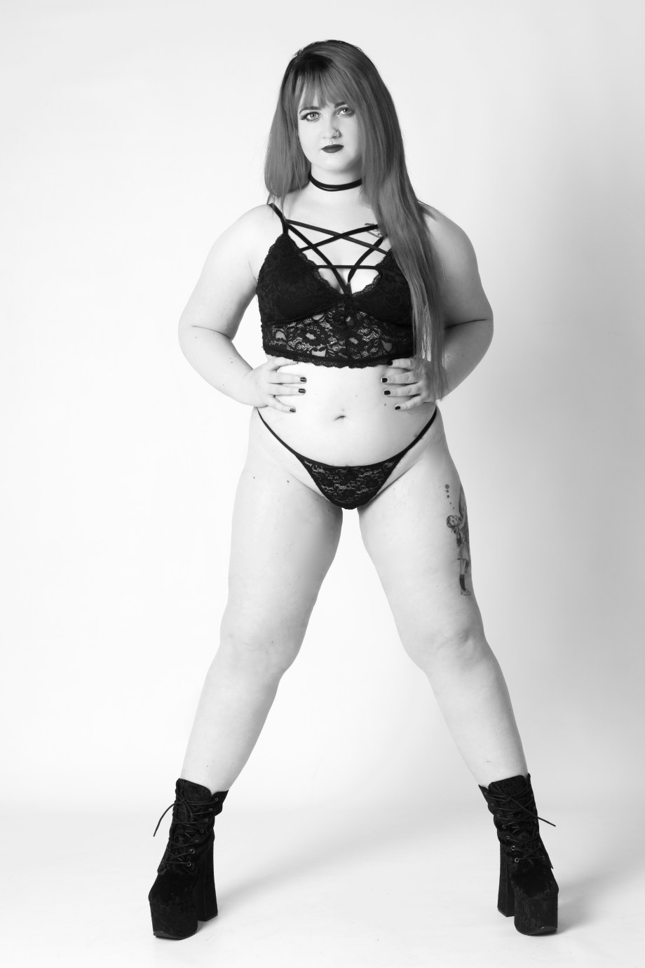 cork, glamour, photography, boudoir, velvet moon, red, hair, lingerie, studio, black and white