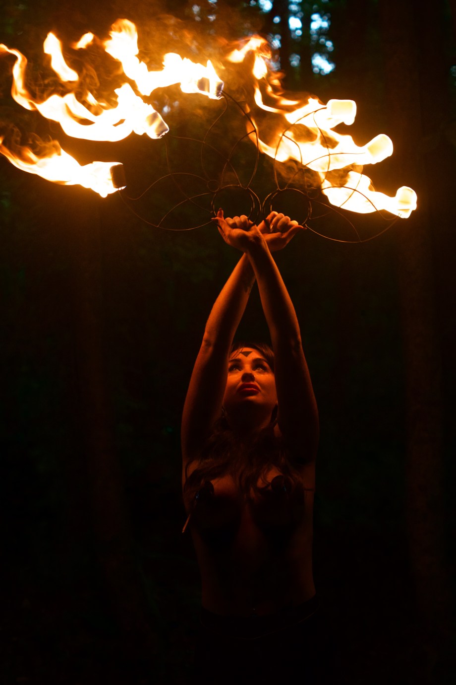 cork, glamour, topless, model, fire performer, fire fans, alternative