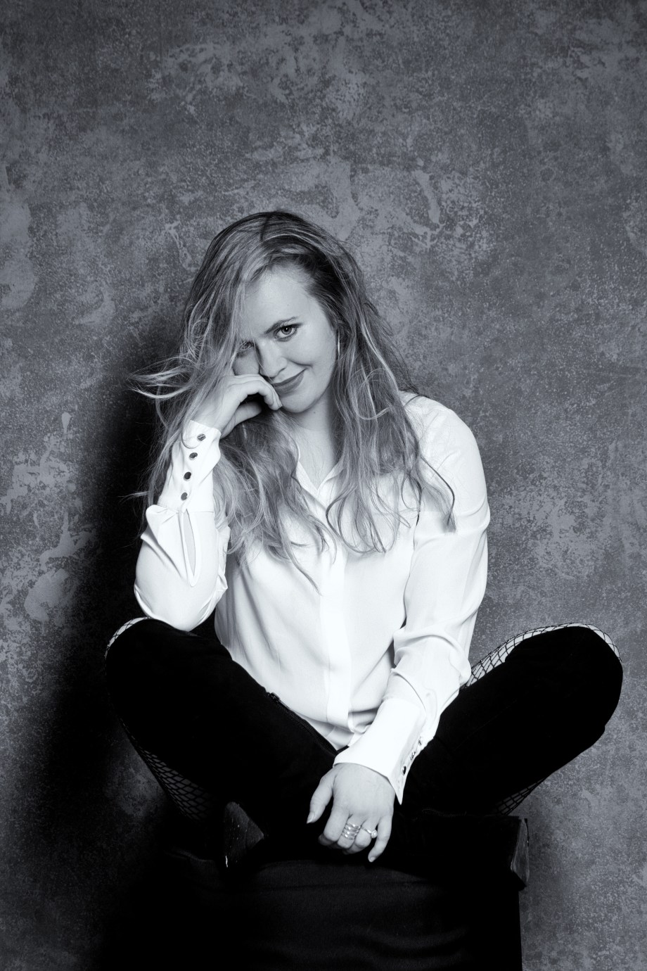 cork, ireland, glamour, photography, portrait, studio, quirky, hair, expression, black and white