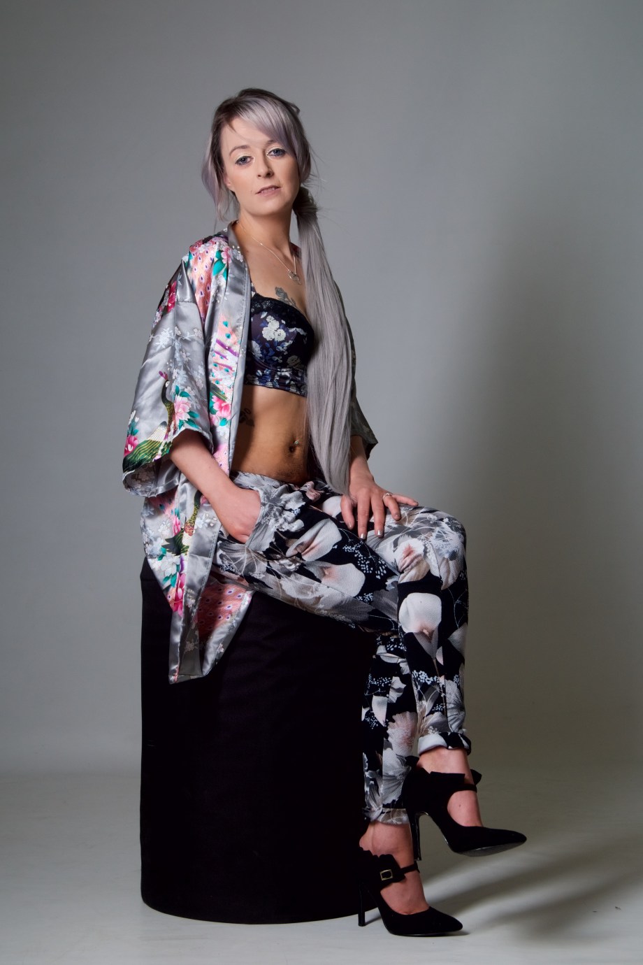 Cliona B, Glamour, Barbarella Band, photoshoot, studio, boudoir, topless