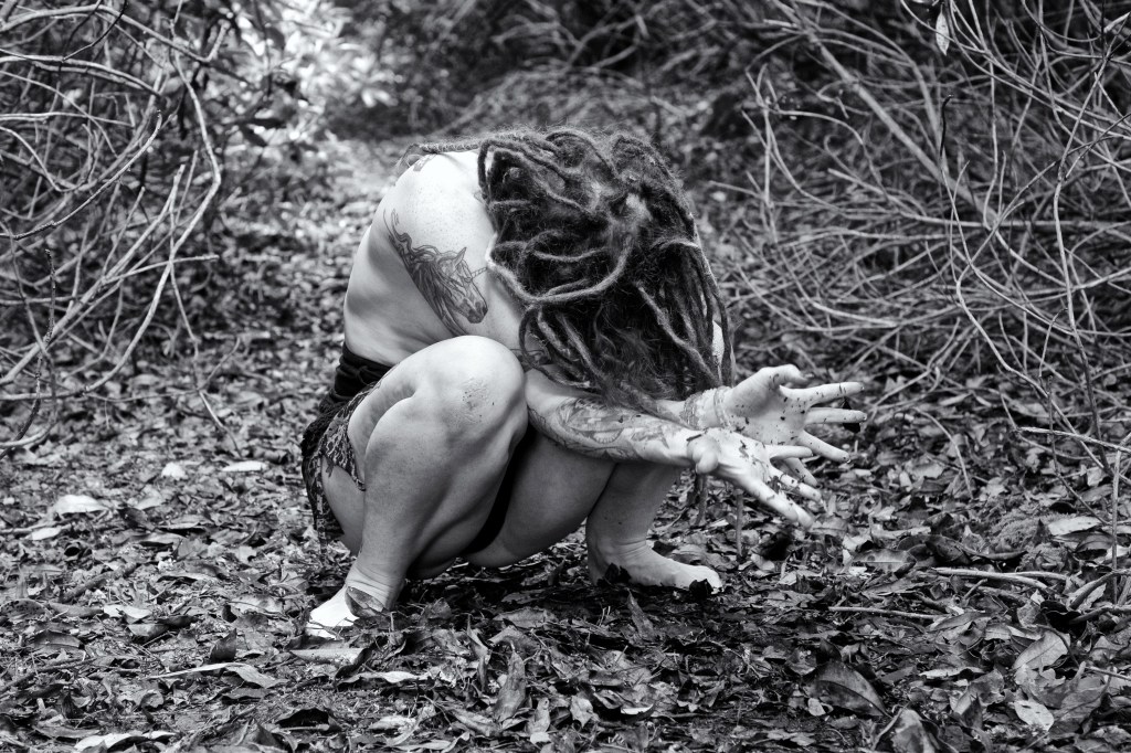 Forest Shoot, Alt Glamour, Cork, Ireland, black and white, topless