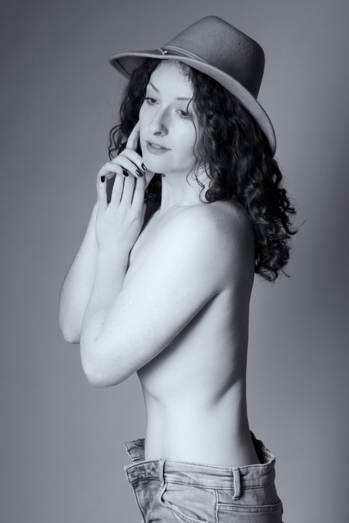 black and white, portrait, cork, ireland, topless
