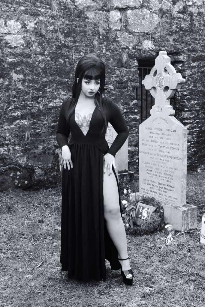 Altair Leiros, black and white, glamour, alt model, cork, ireland, Elvira