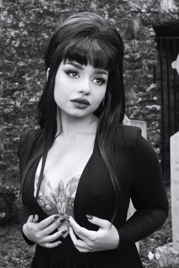 Altair Leiros, black and white, glamour, alt model, cork, ireland, Elvira