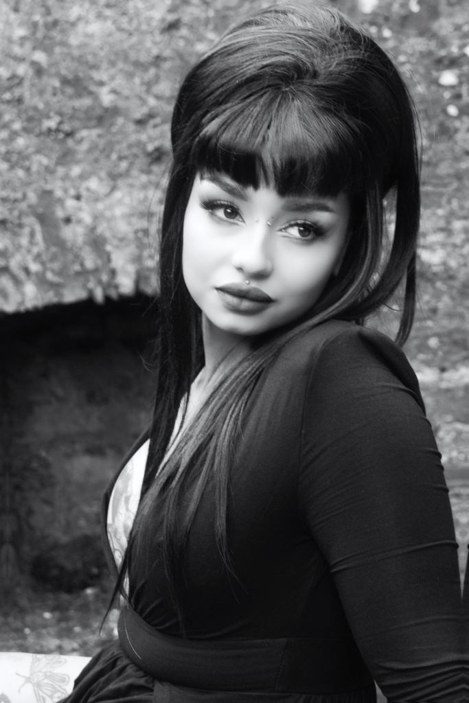 Altair Leiros, black and white, glamour, alt model, cork, ireland, Elvira