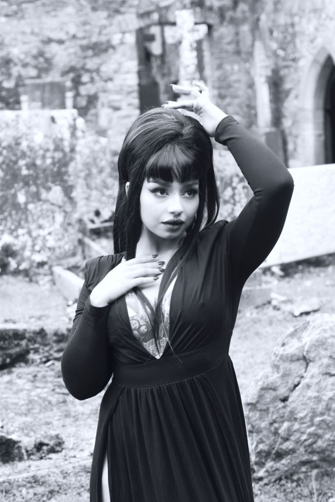 Altair Leiros, black and white, glamour, alt model, cork, ireland, Elvira