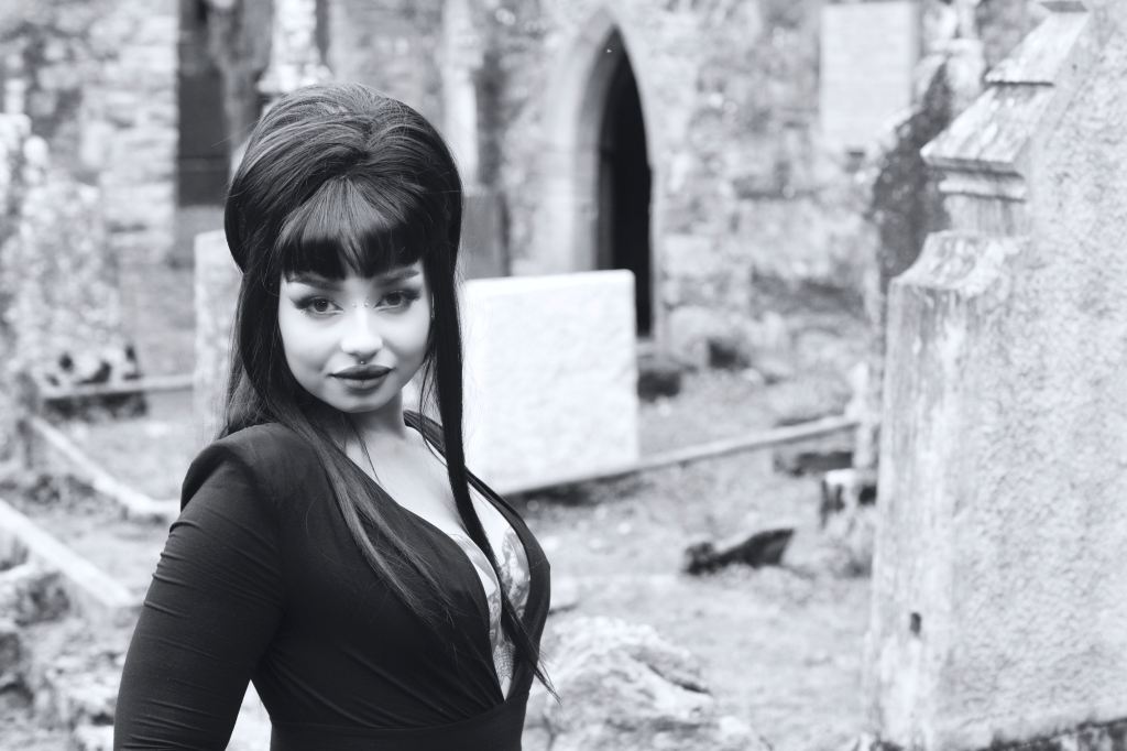 Altair Leiros, black and white, glamour, alt model, cork, ireland, Elvira