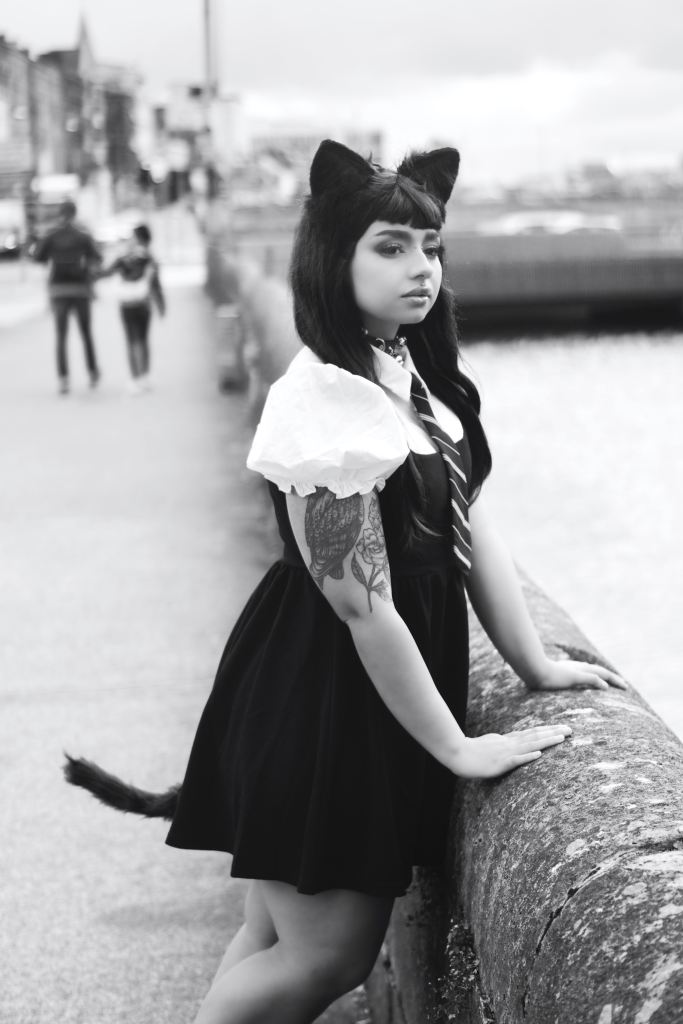 Catgirl, cork, ireland, Altair Leiros, anime, cosplay, black and white