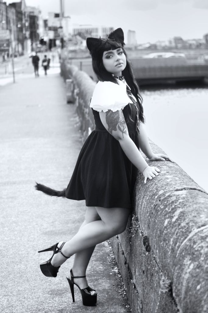 Catgirl, cork, ireland, Altair Leiros, anime, cosplay, black and white