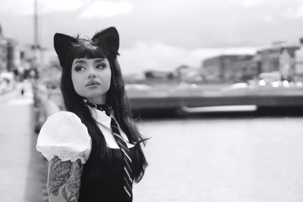 Catgirl, cork, ireland, Altair Leiros, anime, cosplay, black and white