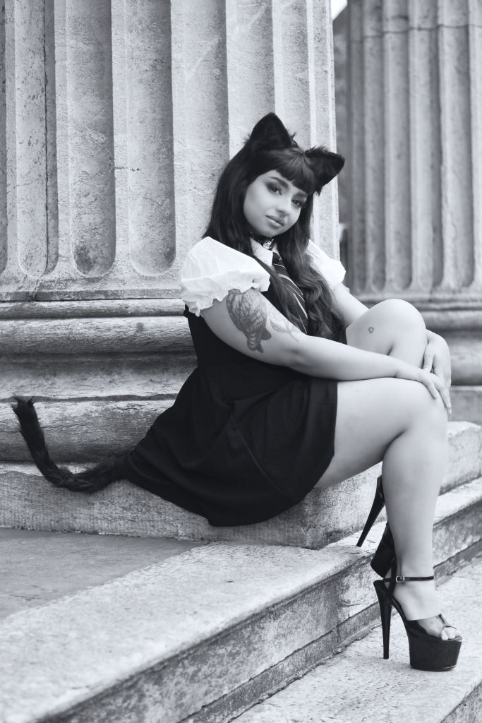Catgirl, cork, ireland, Altair Leiros, anime, cosplay, black and white